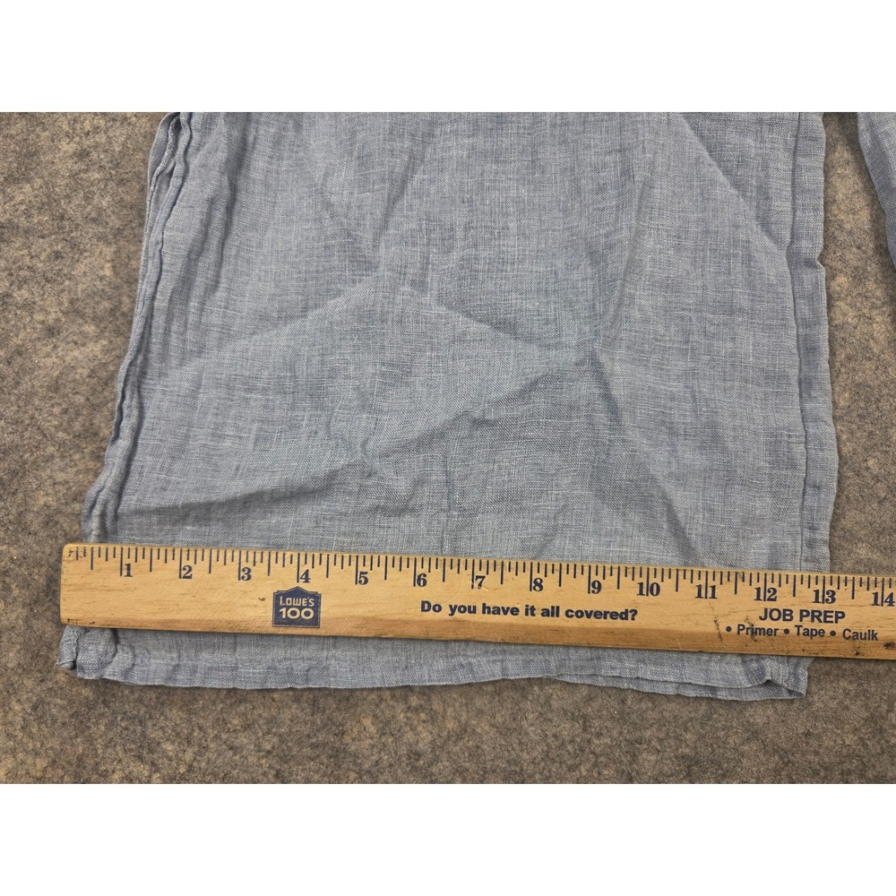 Tempo Paris 100% Linen Wide Leg Pants Blue Made in Italy Art 1502E Medium - Picture 2 of 10